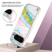 For Google Pixel 9 Pro XL Electroplating Marble Dual-side IMD Phone Case(Green 004)