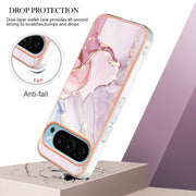 For Google Pixel 9 Pro XL Electroplating Marble Dual-side IMD Phone Case(Rose Gold 005)