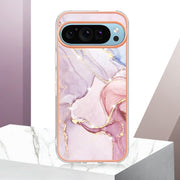For Google Pixel 9 Pro XL Electroplating Marble Dual-side IMD Phone Case(Rose Gold 005)