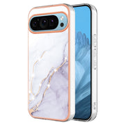 For Google Pixel 9 Pro XL Electroplating Marble Dual-side IMD Phone Case(White 006)
