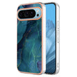 For Google Pixel 9 / 9 Pro Electroplating Marble Dual-side IMD Phone Case(Green 017) - Google Cases by PMC TechLife | Online Shopping South Africa | PMC TechLife | Buy Now Pay Later Mobicred