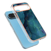 For Google Pixel 9 / 9 Pro Electroplating Marble Dual-side IMD Phone Case(Green 017)
