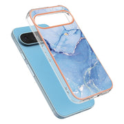 For Google Pixel 9 / 9 Pro Electroplating Marble Dual-side IMD Phone Case(Blue 018)