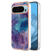 For Google Pixel 9 Pro XL Electroplating Marble Dual-side IMD Phone Case(Purple 016)