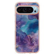 For Google Pixel 9 Pro XL Electroplating Marble Dual-side IMD Phone Case(Purple 016)