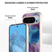 For Google Pixel 9 Pro XL Electroplating Marble Dual-side IMD Phone Case(Purple 016)