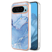For Google Pixel 9 Pro XL Electroplating Marble Dual-side IMD Phone Case(Blue 018)