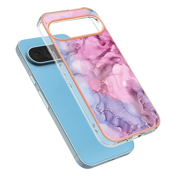 For Google Pixel 9 Pro XL Electroplating Marble Dual-side IMD Phone Case(Pink 013) - free shipping - PMC TechLife - Order now!