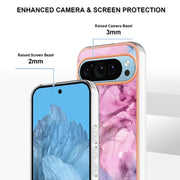 For Google Pixel 9 Pro XL Electroplating Marble Dual-side IMD Phone Case(Pink 013)