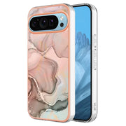 For Google Pixel 9 Pro XL Electroplating Marble Dual-side IMD Phone Case(Rose Gold 015)
