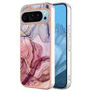 For Google Pixel 9 Pro XL Electroplating Marble Dual-side IMD Phone Case(Rose Red 014)