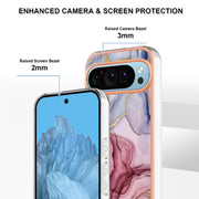 For Google Pixel 9 Pro XL Electroplating Marble Dual-side IMD Phone Case(Rose Red 014)