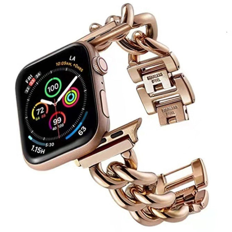 Big Denim Chain Metal Watch Band For Apple Watch 9 45mm(Rose Gold) - free shipping - PMC TechLife - Order now!