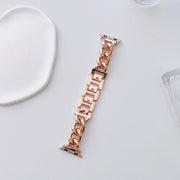Big Denim Chain Metal Watch Band For Apple Watch 9 41mm(Rose Gold)