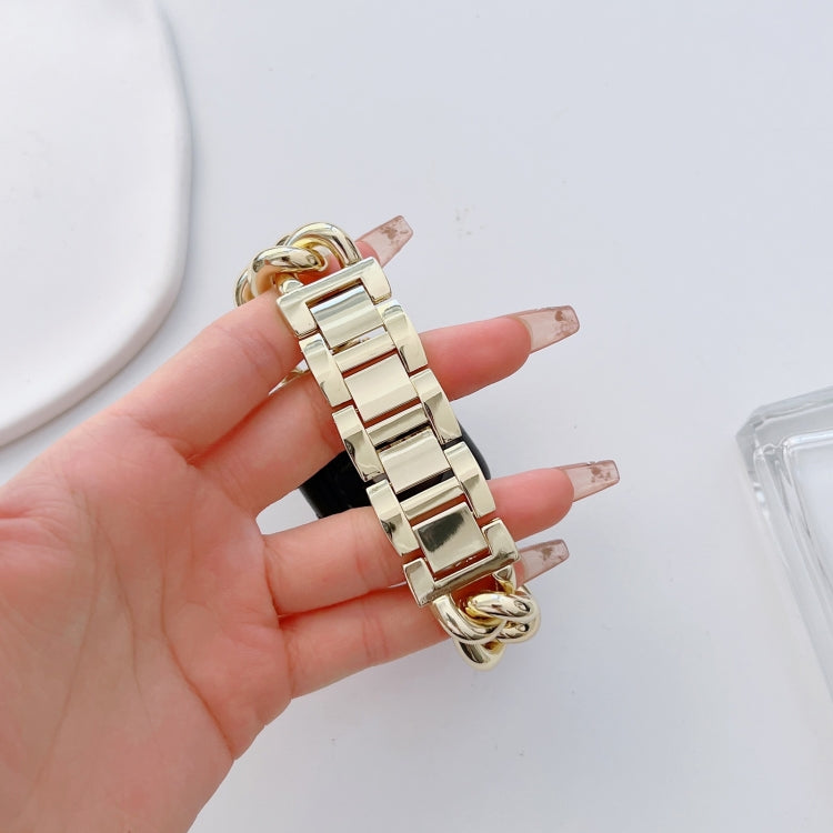 Big Denim Chain Metal Watch Band For Apple Watch Series 10 46mm(Gold)