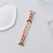 Big Denim Chain Metal Watch Band For Apple Watch Series 10 46mm(Rose Gold)