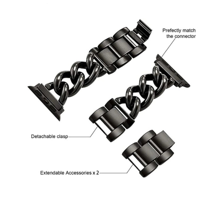 Big Denim Chain Metal Watch Band For Apple Watch SE 2023 44mm(Rose Gold) - free shipping - PMC TechLife - Order now!