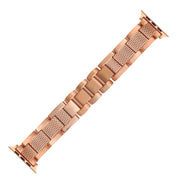 Plaid Metal Watch Band For Apple Watch Series 10 46mm(Rose Gold)