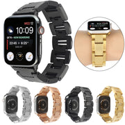 Plaid Metal Watch Band For Apple Watch Series 10 46mm(Rose Gold)