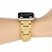 Plaid Metal Watch Band For Apple Watch Series 10 46mm(Rose Gold)