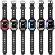 Armor Case Integrated TPU Watch Band For Apple Watch Series 10 42mm(Gold)