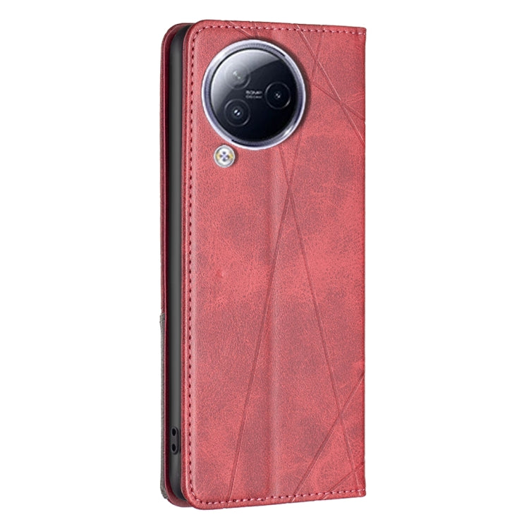 For Xiaomi Civi 3 5G Rhombus Texture Magnetic Leather Phone Case(Red) - Xiaomi Cases by PMC TechLife | Online Shopping South Africa | PMC TechLife | Buy Now Pay Later Mobicred