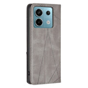 For Xiaomi Redmi Note 13 Pro 5G Rhombus Texture Magnetic Leather Phone Case(Grey)