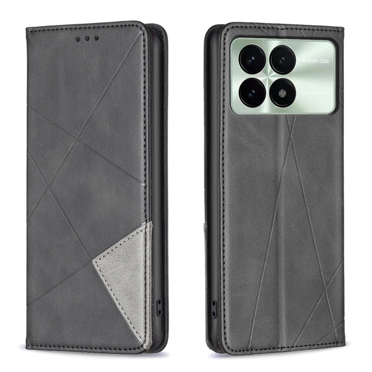 For Xiaomi Redmi K70 / K70 Pro Rhombus Texture Magnetic Leather Phone Case(Black) - free shipping - PMC TechLife - Order now!