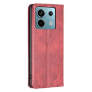 For Xiaomi Poco M6 Pro 4G Rhombus Texture Magnetic Leather Phone Case(Red)