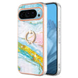 For Google Pixel 9 / 9 Pro Electroplating Marble IMD TPU Phone Case with Ring Holder(Green 004) - Google Cases by PMC TechLife | Online Shopping South Africa | PMC TechLife | Buy Now Pay Later Mobicred