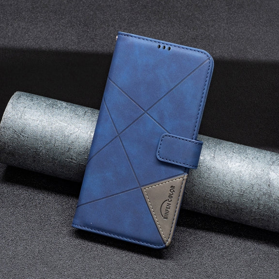For Google Pixel 9 Magnetic Buckle Rhombus Texture Leather Phone Case(Blue)