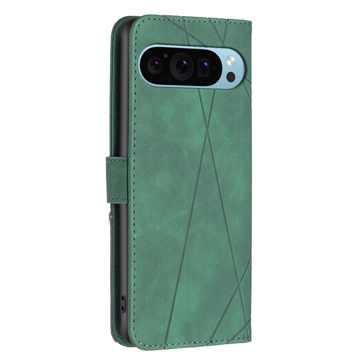 For Google Pixel 9 Pro Magnetic Buckle Rhombus Texture Leather Phone Case(Green) - Google Cases by PMC TechLife | Online Shopping South Africa | PMC TechLife | Buy Now Pay Later Mobicred