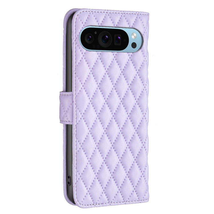 For Google Pixel 9 Diamond Lattice Wallet Leather Flip Phone Case(Purple)