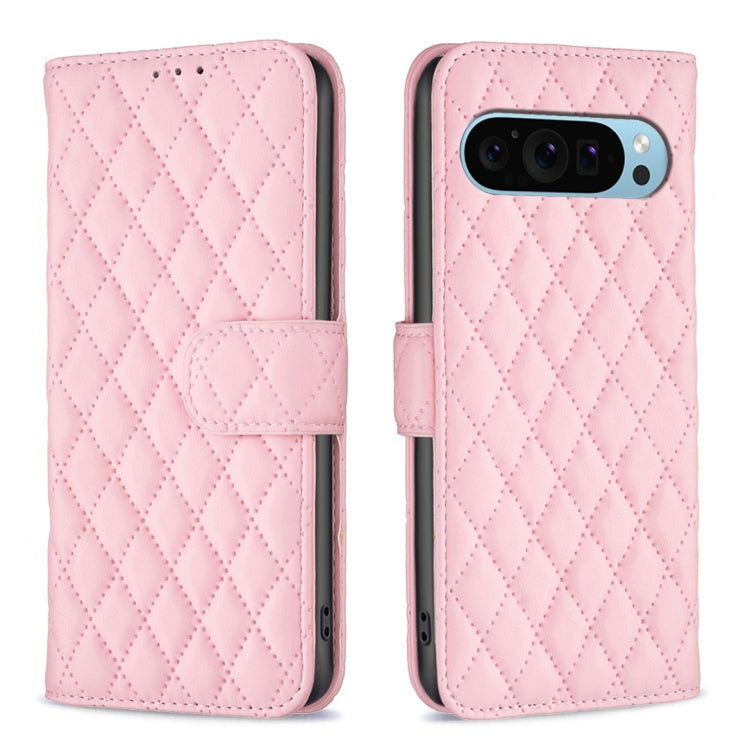 For Google Pixel 9 Diamond Lattice Wallet Leather Flip Phone Case(Pink) - Google Cases by PMC TechLife | Online Shopping South Africa | PMC TechLife | Buy Now Pay Later Mobicred