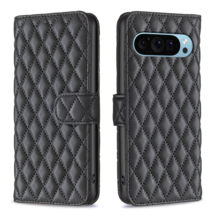 For Google Pixel 9 Pro Diamond Lattice Wallet Leather Flip Phone Case(Black) - Google Cases by PMC TechLife | Online Shopping South Africa | PMC TechLife | Buy Now Pay Later Mobicred
