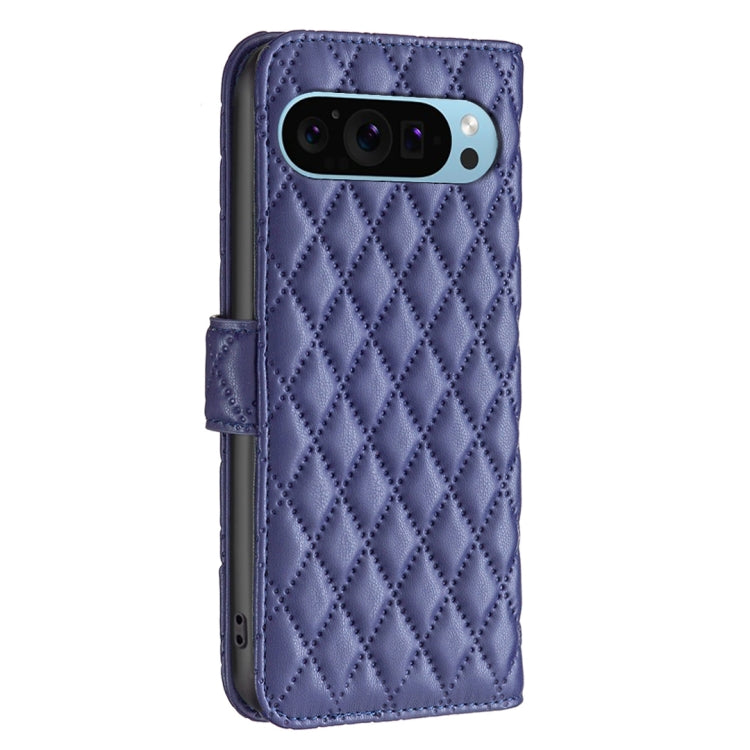 For Google Pixel 9 Pro Diamond Lattice Wallet Leather Flip Phone Case(Blue)