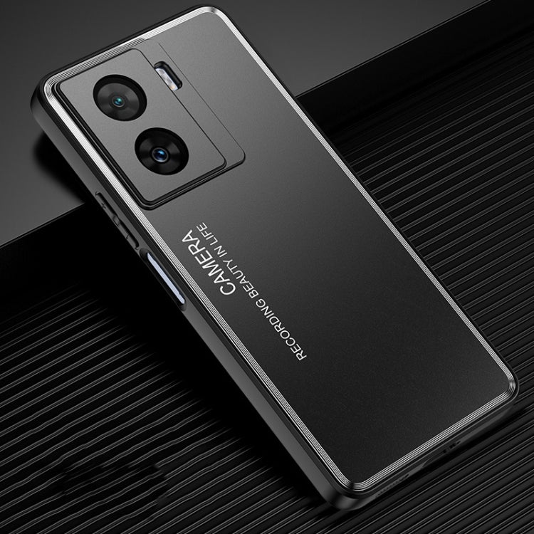 For vivo iQOO Z7 Frosted Metal Phone Case(Black) - vivo Cases by PMC TechLife | Online Shopping South Africa | PMC TechLife | Buy Now Pay Later Mobicred