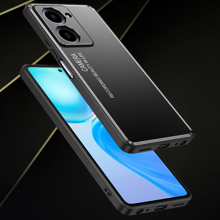 For vivo iQOO Z7 Frosted Metal Phone Case(Black) - vivo Cases by PMC TechLife | Online Shopping South Africa | PMC TechLife | Buy Now Pay Later Mobicred