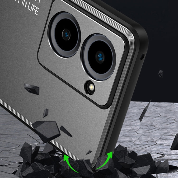 For vivo iQOO Z7 Frosted Metal Phone Case(Blue) - vivo Cases by PMC TechLife | Online Shopping South Africa | PMC TechLife