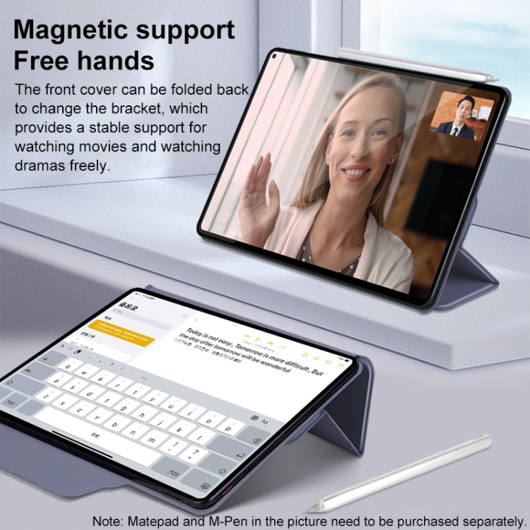 For Huawei Matepad Pro 11 3-fold Double-sided Clip Buckle Magnetic Smart Tablet Case(Lavender) - Huawei by PMC TechLife | Online Shopping South Africa | PMC TechLife | Buy Now Pay Later Mobicred