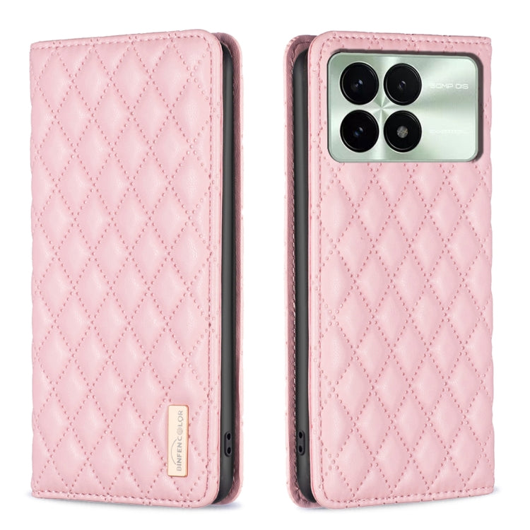 For Xiaomi Redmi K70 / K70 Pro Diamond Lattice Magnetic Leather Flip Phone Case(Pink) - Xiaomi Cases by PMC Jewellery | Online Shopping South Africa | PMC Jewellery | Buy Now Pay Later Mobicred