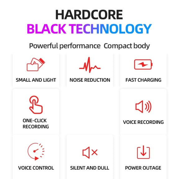 JNN M2 Ultra-thin HD Noise Reduction Intelligent Control Voice Voice Recorder, Capacity:16GB(Black)