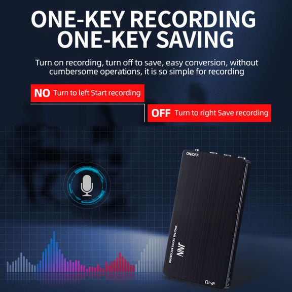 JNN M2 Ultra-thin HD Noise Reduction Intelligent Control Voice Voice Recorder, Capacity:16GB(Black)
