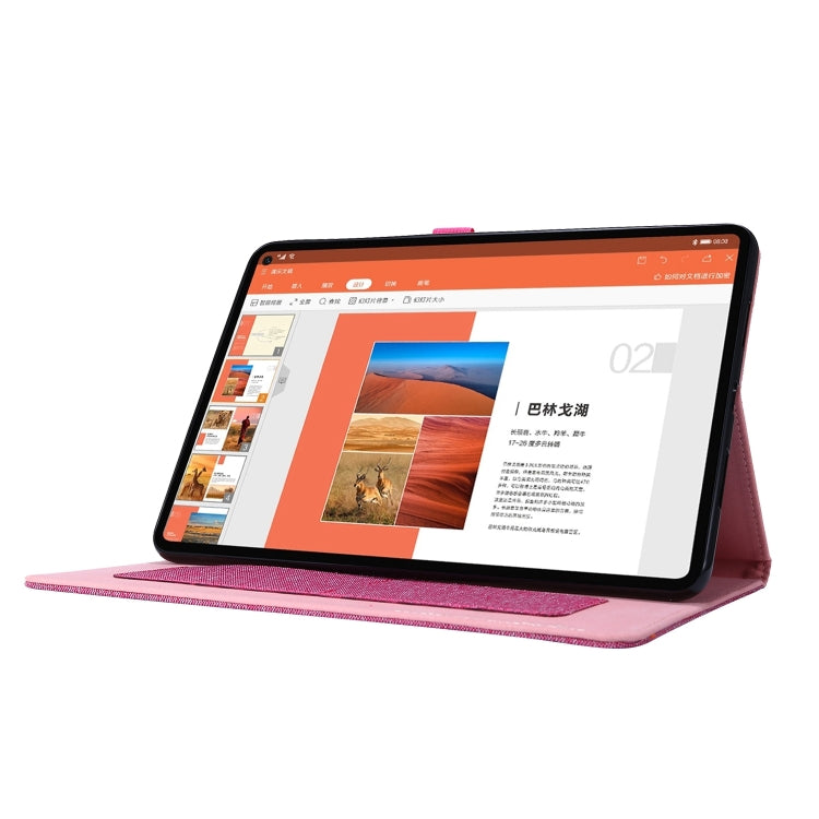 For Huawei MatePad SE 11 2024 Fabric Leather Tablet Case(Rose Red) - Huawei by PMC Jewellery | Online Shopping South Africa | PMC Jewellery | Buy Now Pay Later Mobicred