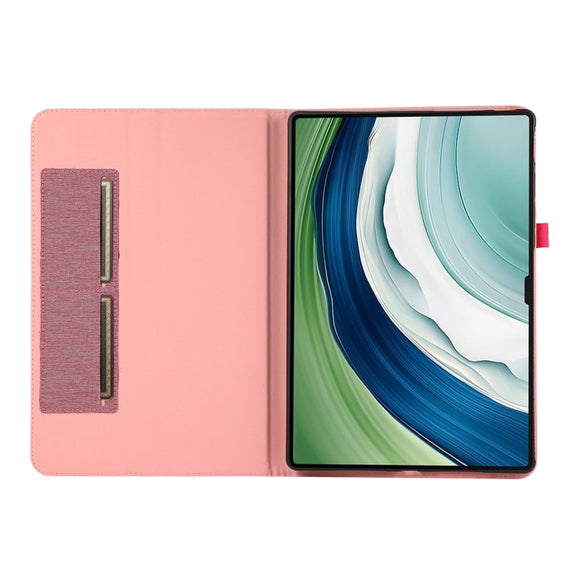 For Huawei MatePad Pro 12.2 2024 Fabric Leather Tablet Case(Rose Red)