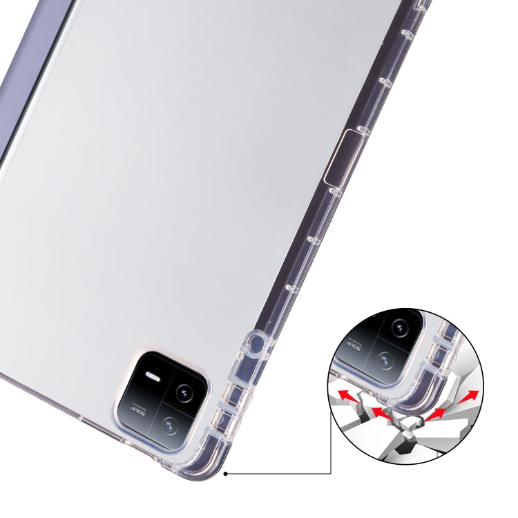 For Xiaomi Pad 6 / 6 Pro 3-fold Clear TPU Smart Leather Tablet Case with Pen Slot(Lavender Purple) - More Tablet Cases by PMC TechLife | Online Shopping South Africa | PMC TechLife | Buy Now Pay Later Mobicred