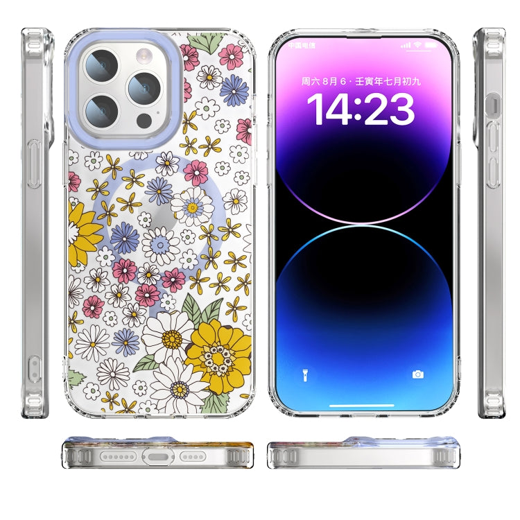 For iPhone 14 Pro MagSafe Magnetic TPU Phone Case(Little Flower) - iPhone 14 Pro Cases by PMC TechLife | Online Shopping South Africa | PMC TechLife