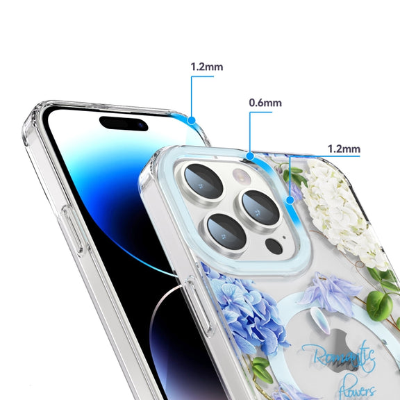 For iPhone 12 Pro Max MagSafe Magnetic TPU Phone Case(Small Floral)