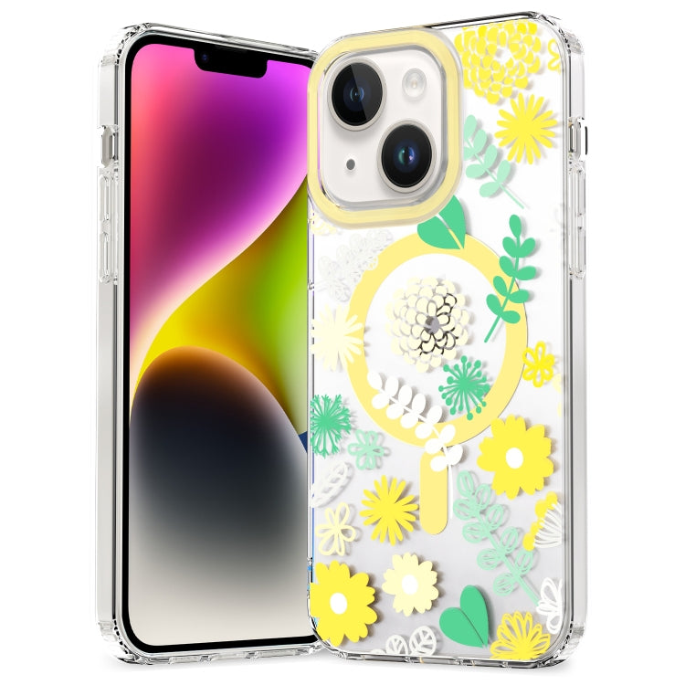 For iPhone 15 MagSafe Magnetic TPU Phone Case(Yellow Chrysanthemum) - iPhone 15 Cases by PMC TechLife | Online Shopping South Africa | PMC TechLife