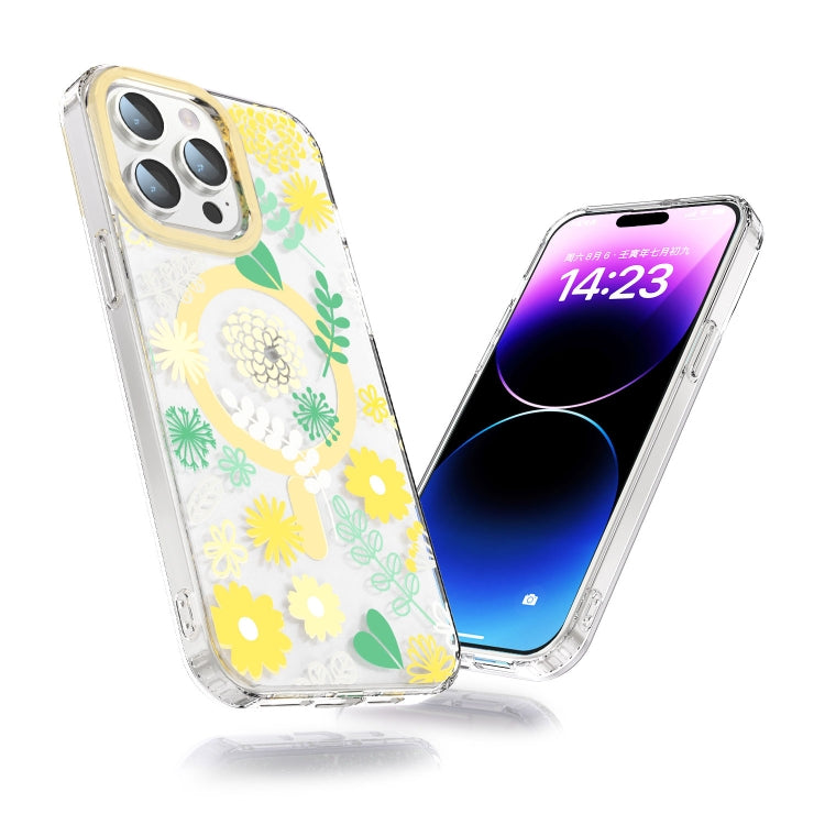 For iPhone 15 MagSafe Magnetic TPU Phone Case(Yellow Chrysanthemum) - iPhone 15 Cases by PMC TechLife | Online Shopping South Africa | PMC TechLife